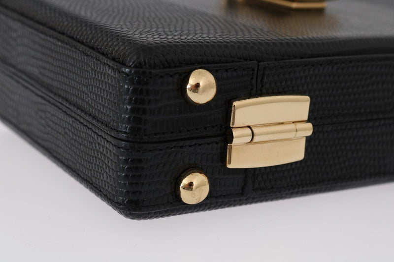 Black Leather Clutch Bag