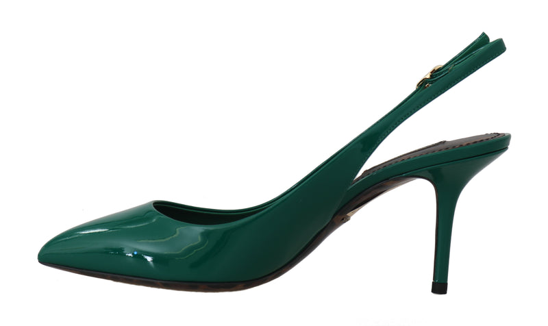 Green Patent Leather Slingbacks