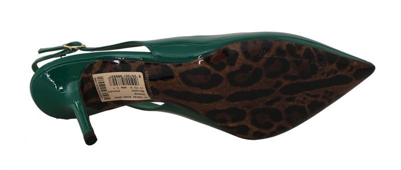 Green Patent Leather Slingbacks