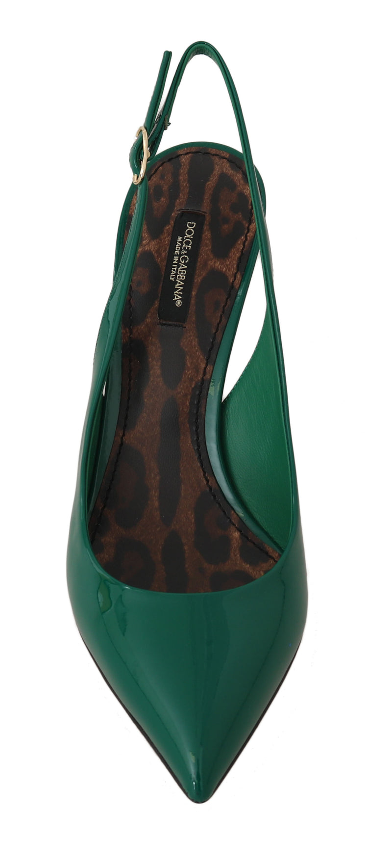 Green Patent Leather Slingbacks