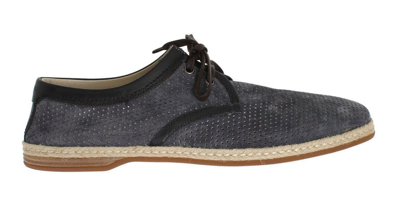 Blue Gray Suede Leather Shoes