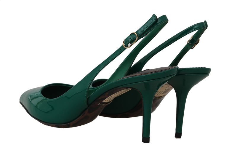Green Patent Leather Slingbacks