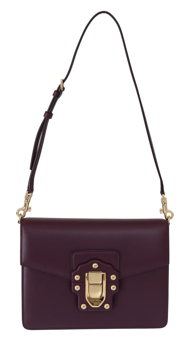 Purple Leather LUCIA Messenger Bag