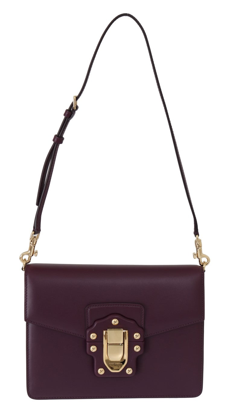 Purple Leather LUCIA Messenger Bag