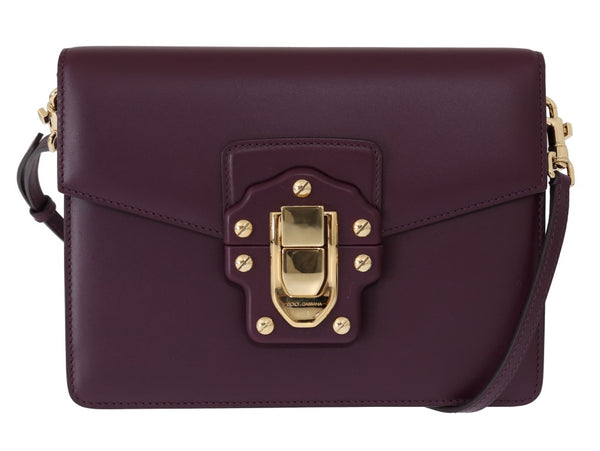 Purple Leather LUCIA Messenger Bag