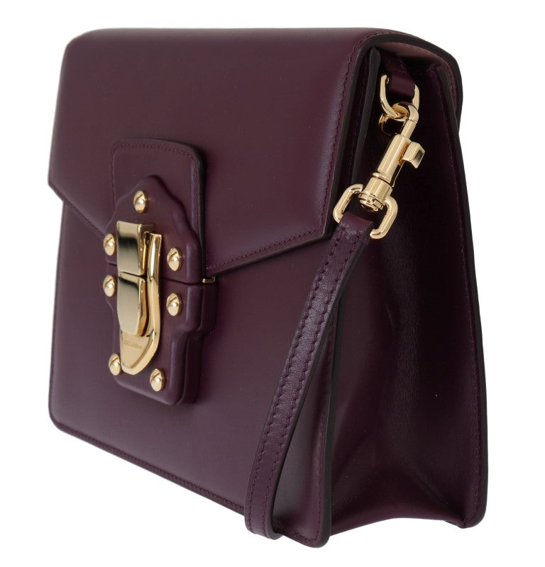 Purple Leather LUCIA Messenger Bag