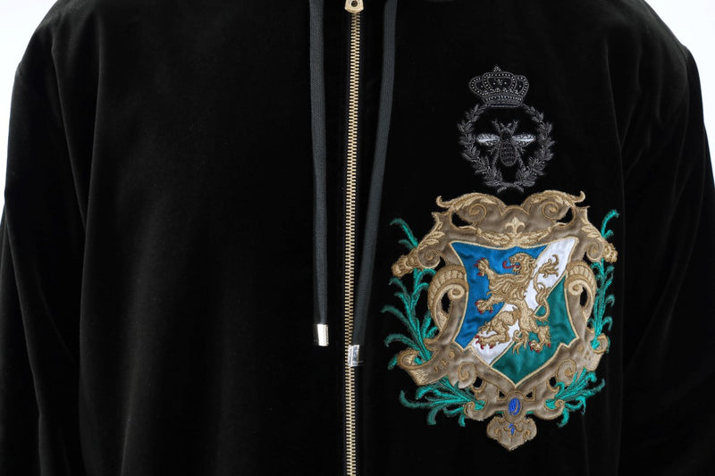 Green Velvet Zipper Hooded Sweater