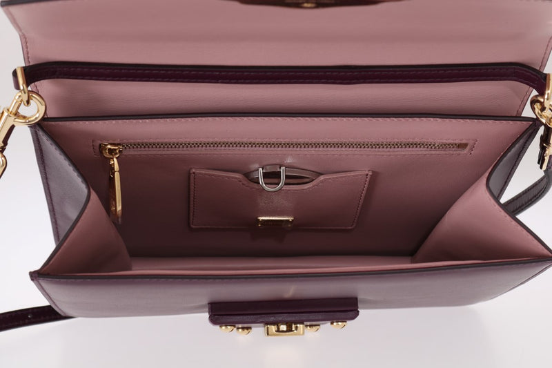 Purple Leather LUCIA Messenger Bag