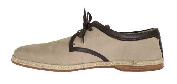 Beige Brown Leather Shoes