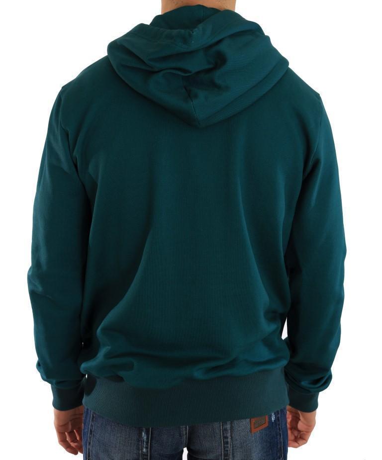 Blue Cotton Pullover Hooded Sweater