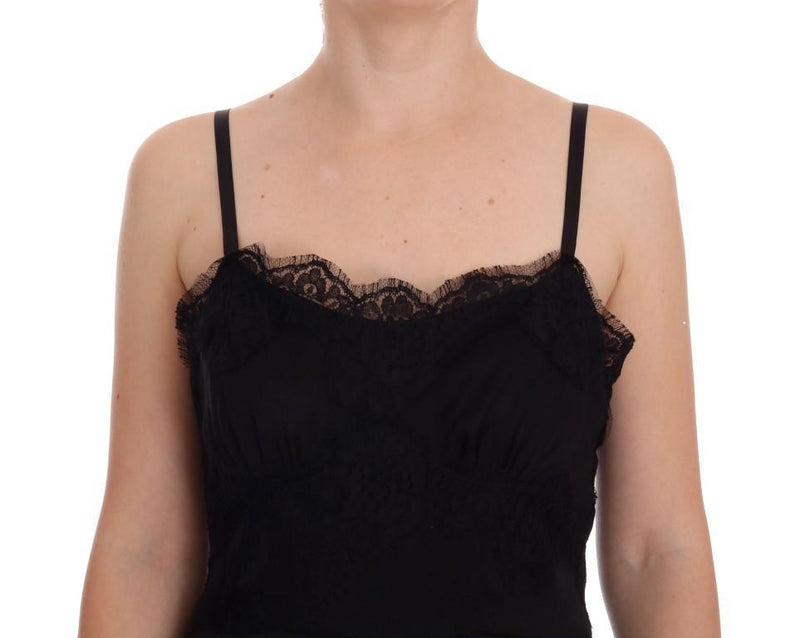 Black Silk Stretch Cotton Shift Dress