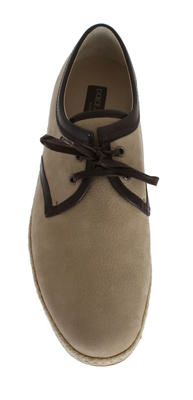 Beige Brown Leather Shoes