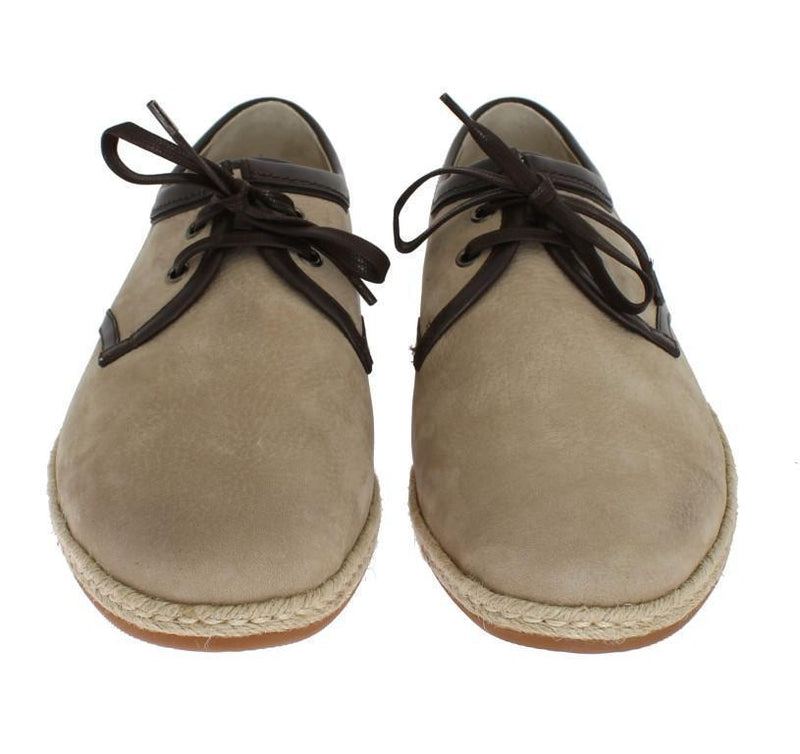 Beige Brown Leather Shoes