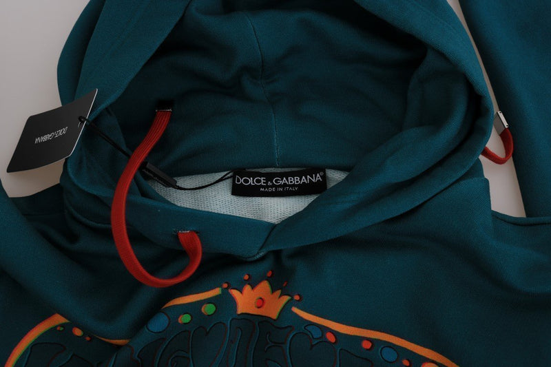 Blue Cotton Pullover Hooded Sweater