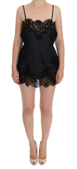 Black Silk Lace Dress Lingerie