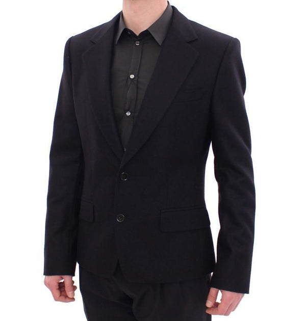 Black slim fit wool blazer