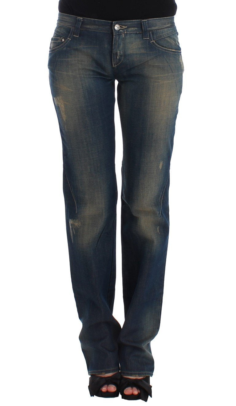 Blue straight leg jeans