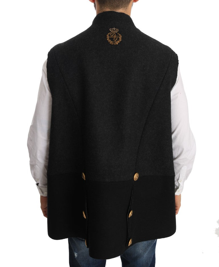 Coat Gray Black Wool Royal Crown Jacket