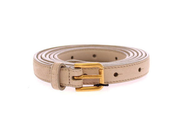 Beige Leather Suede Belt