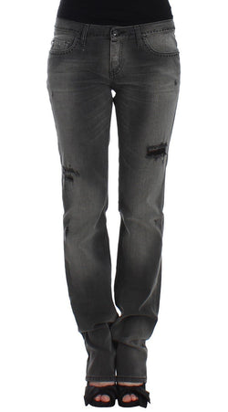 Gray straight leg jeans