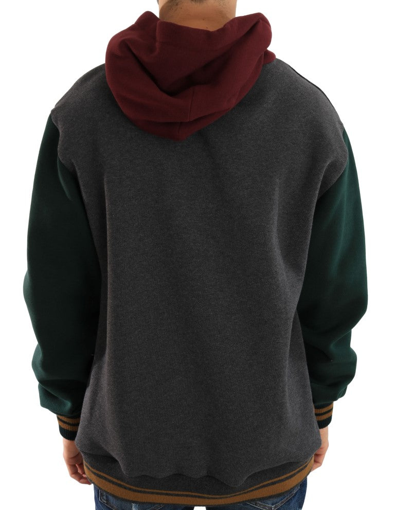 Multicolor Knitted Wool Hooded Sweater
