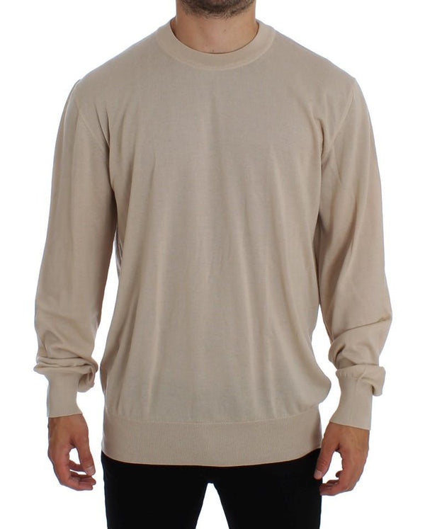 Beige Cashmere Crew-neck Sweater
