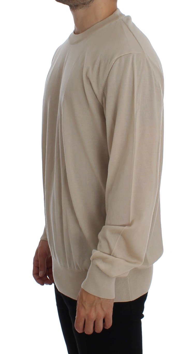 Beige Cashmere Crew-neck Sweater