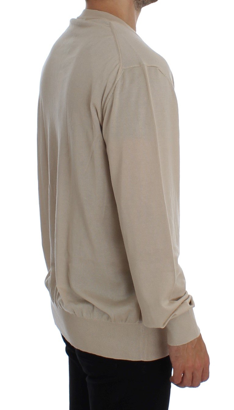 Beige Cashmere Crew-neck Sweater