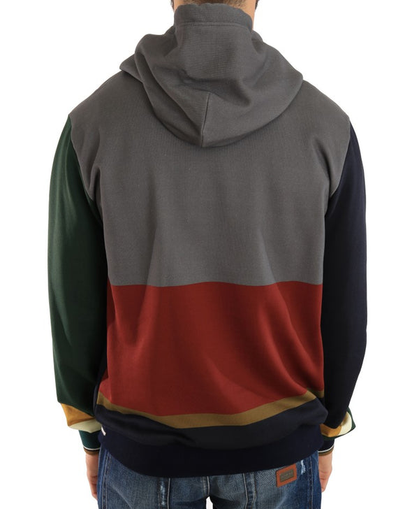 Multicolor Cotton Pullover Hooded Sweater