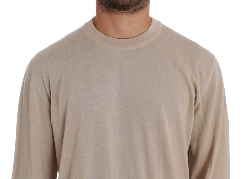 Beige Cashmere Crew-neck Sweater