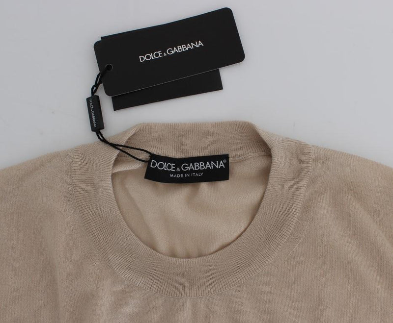 Beige Cashmere Crew-neck Sweater