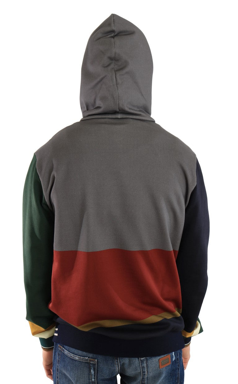 Multicolor Cotton Pullover Hooded Sweater