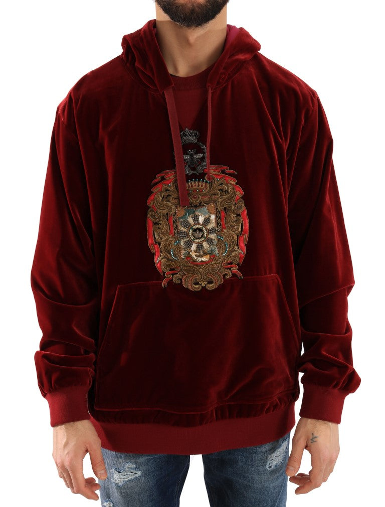 Bordeaux Velvet Hooded Sweater