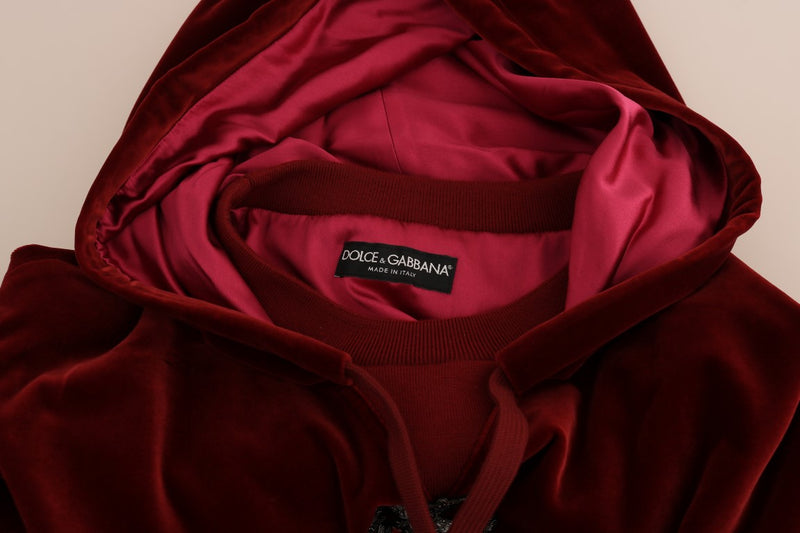Bordeaux Velvet Hooded Sweater