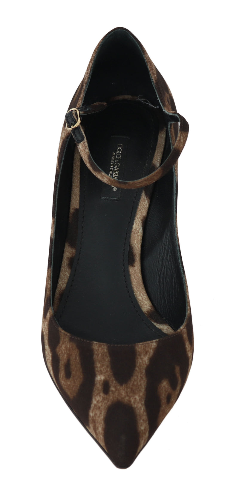 Brown Leopard Silk Raso Ankle Strap