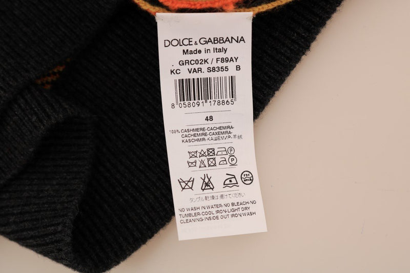 Gray Knitted Cashmere Cardigan Sweater
