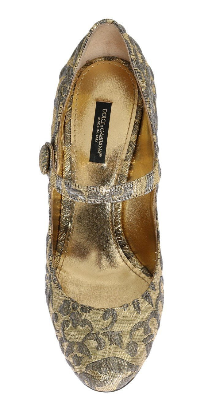 Gold Studs Crystal Embroidery Pumps