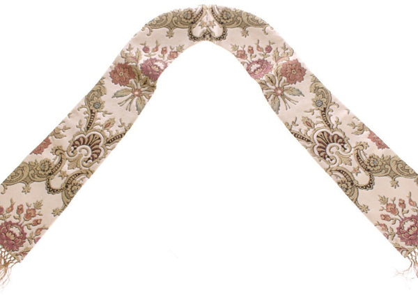 Scarf Men's Beige Silk Necktie Baroque Pattern