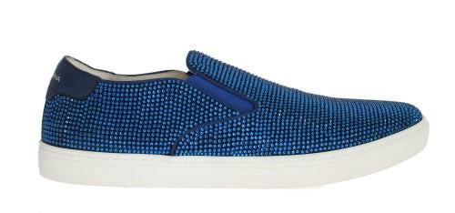 Blue Strass Canvas Logo Sneakers