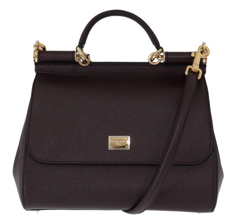 Purple SICILY Leather Dauphine Shoulder Bag