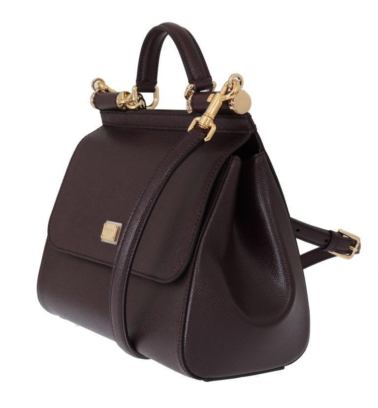 Purple SICILY Leather Dauphine Shoulder Bag