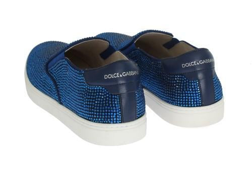 Blue Strass Canvas Logo Sneakers