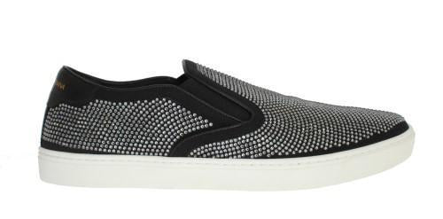 Black Strass Canvas Logo Sneakers