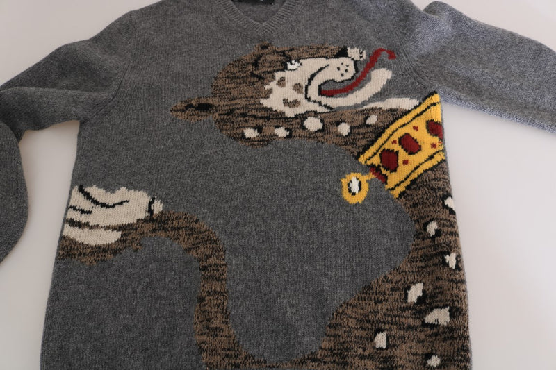 Gray Knitted Wool Sweater