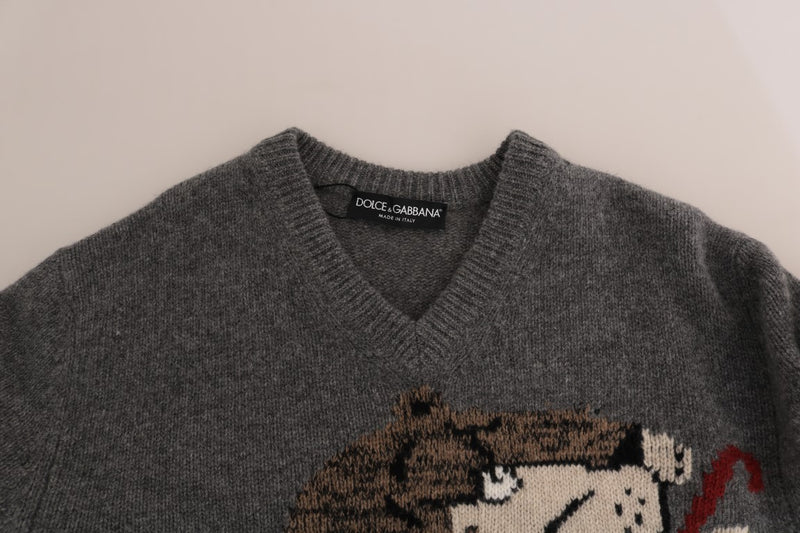 Gray Knitted Wool Sweater
