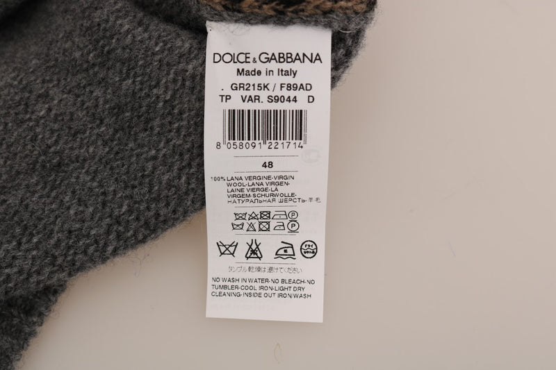 Gray Knitted Wool Sweater