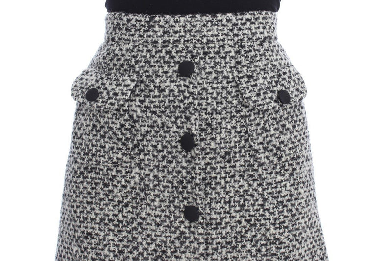 Gray Cashmere Bubble Above Knee Skirt