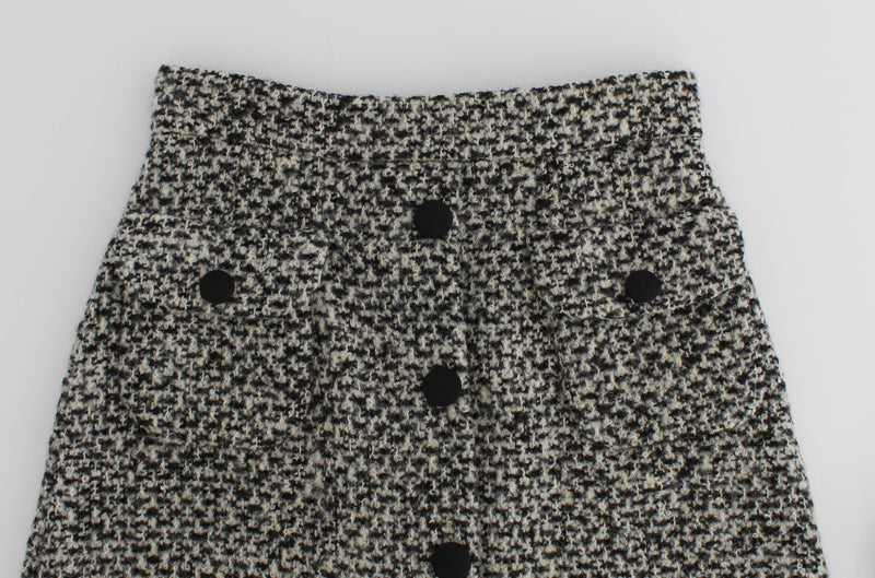 Gray Cashmere Bubble Above Knee Skirt