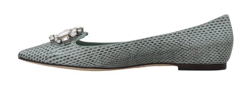 Blue Snakeskin Ayers Crystal Loafers