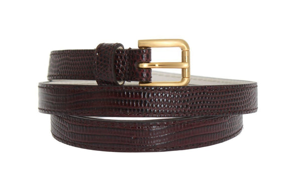 Bordeaux Leather Gold Buckle Belt